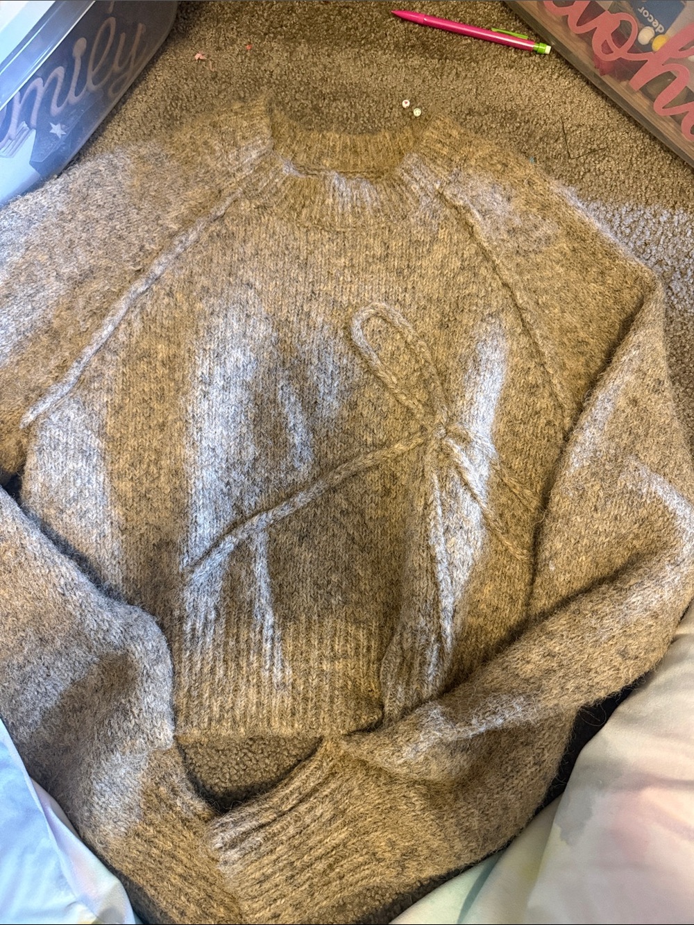 American Eagle Outfitters Taupe Crewneck Sweater